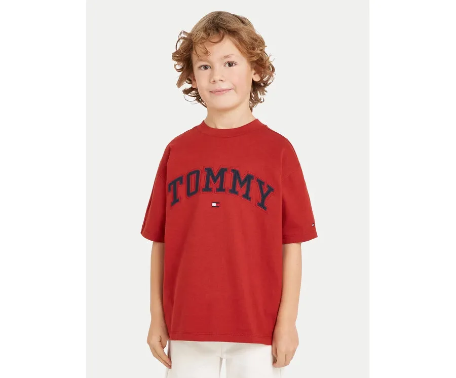 obrazek 1 Tommy Hilfiger T-Shirt Varsity KB0KB08666 Czerwony Regular Fit