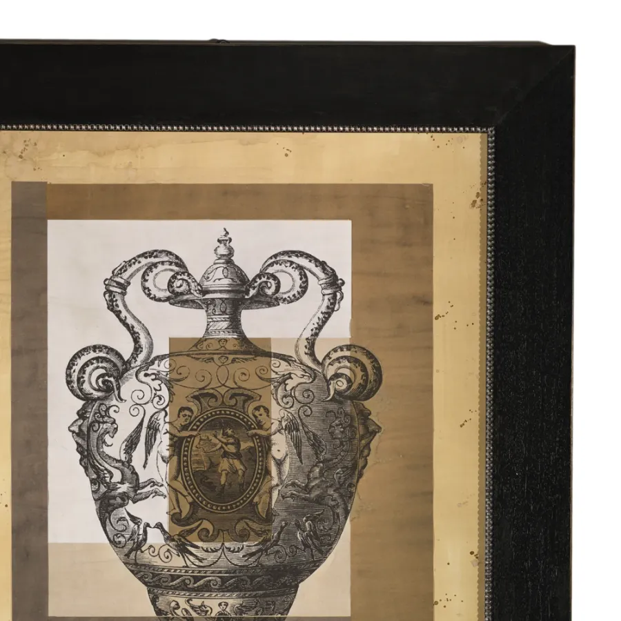 obrazek 2 Piękny ręcznie retuszowany nadruk przedstawiający wazon H.103xL.83xP.5 cm