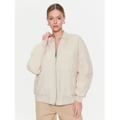 Zdjęcie Calvin Klein Kurtka bomber Light Paded Quilt Bomber Jacket K20K205178 Écru Regular Fit
