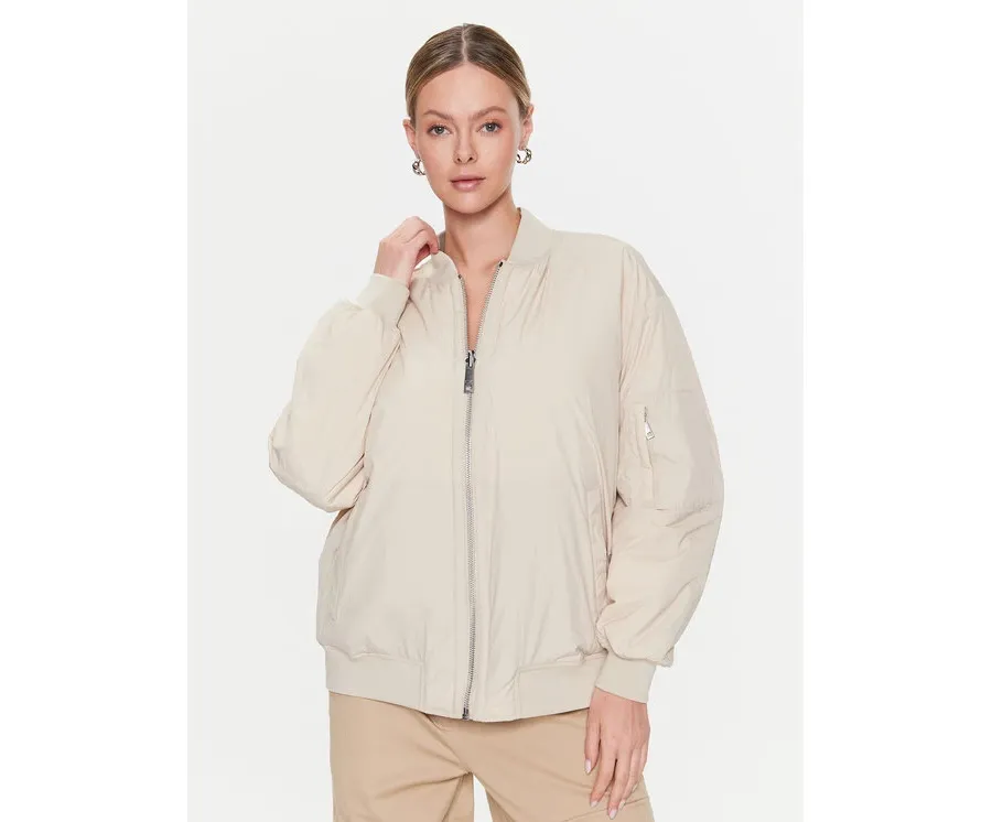 obrazek 1 Calvin Klein Kurtka bomber Light Paded Quilt Bomber Jacket K20K205178 Écru Regular Fit