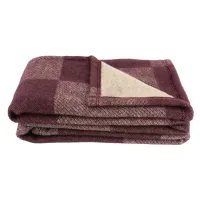 Zdjęcie Ciepły koc wełniany z domieszką akrylu Versailles Aubergine