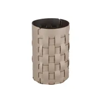 Picture Stylish Bottega leather basket Ø22хH35 cm in cappuccino color