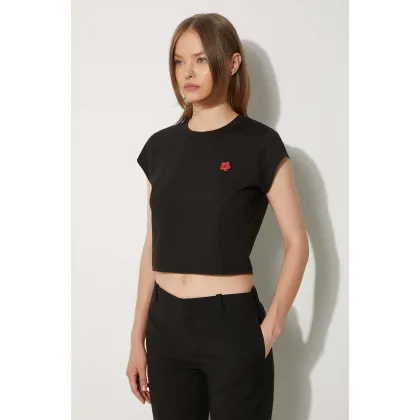 Zdjęcie Kenzo t-shirt bawełniany Gots Boke Crest Micro T-Shirt damski kolor czarny FE62TS1424SO.99J