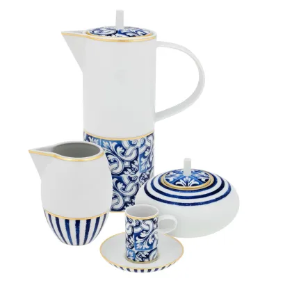 Zdjęcie Duży porcelanowy zestaw do kawy z wyjątkowej kolekcji Transatlântica - Vista Alegre