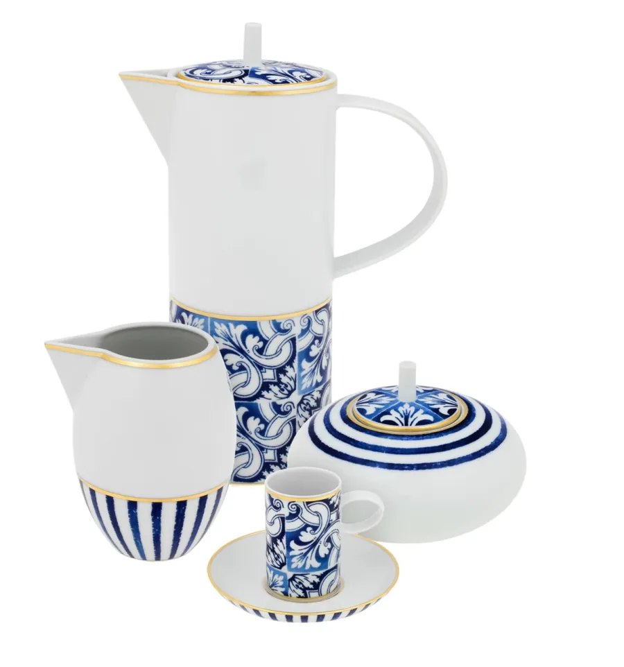 obrazek 1 Duży porcelanowy zestaw do kawy z wyjątkowej kolekcji Transatlântica - Vista Alegre
