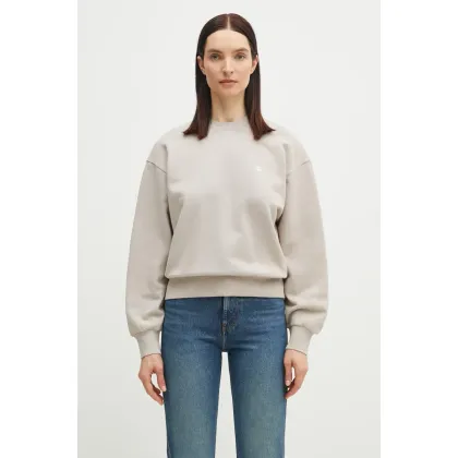 Zdjęcie Carhartt WIP bluza bawełniana Casey Sweatshirt damska kolor beżowy gładka I032643