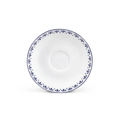 Zdjęcie Piękny stylowy spodek do filiżanki do espresso zdobiony delikatnym niebieskim ornamentem – wariant 1 – Leander