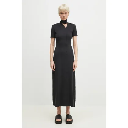 Zdjęcie Y-3 sukienka Fitted Neck Closure Dress kolor czarny maxi prosta JI7088