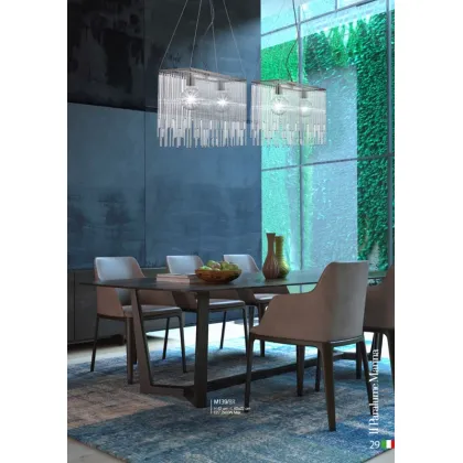 Zdjęcie Piękny stylowy żyrandol ze szklanymi małymi rurkami - Il Paralume Marina