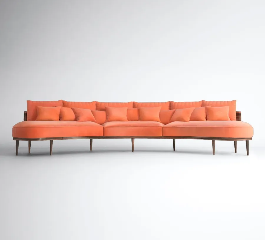 obrazek 1 Pomarańczowa elitarna duża sofa do stylowego salonu – Muranti