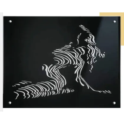 Picture Stylish picture on glass with a representation of a female nude, 45x45 cm