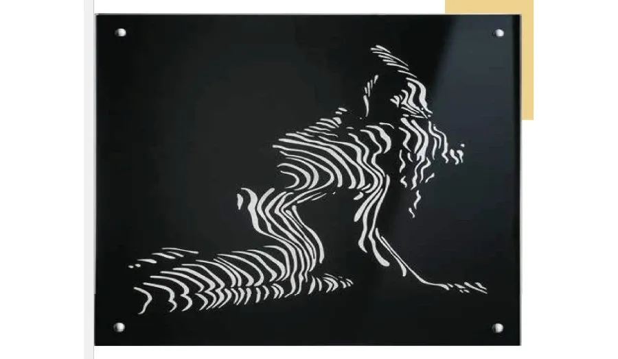 obrazek 1 Stylowy obraz na szkle z przedstawieniem kobiecego aktu 45х45 cm