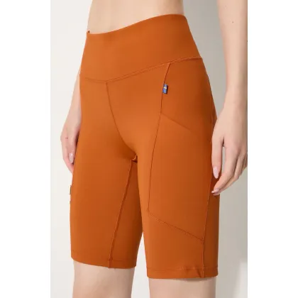 Zdjęcie Fjallraven szorty Abisko damskie kolor pomarańczowy gładkie high waist