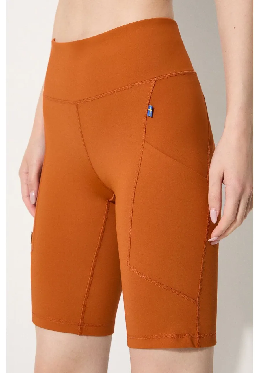 obrazek 1 Fjallraven szorty Abisko damskie kolor pomarańczowy gładkie high waist