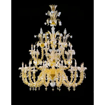 Zdjęcie Wystrzałowy włoski żyrandol wykonany ze szkła