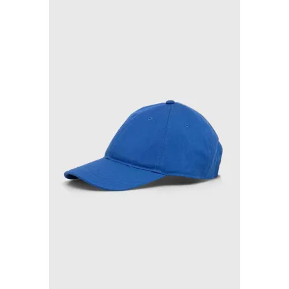 Zdjęcie Lacoste czapka z daszkiem bawełniana kolor niebieski gładka