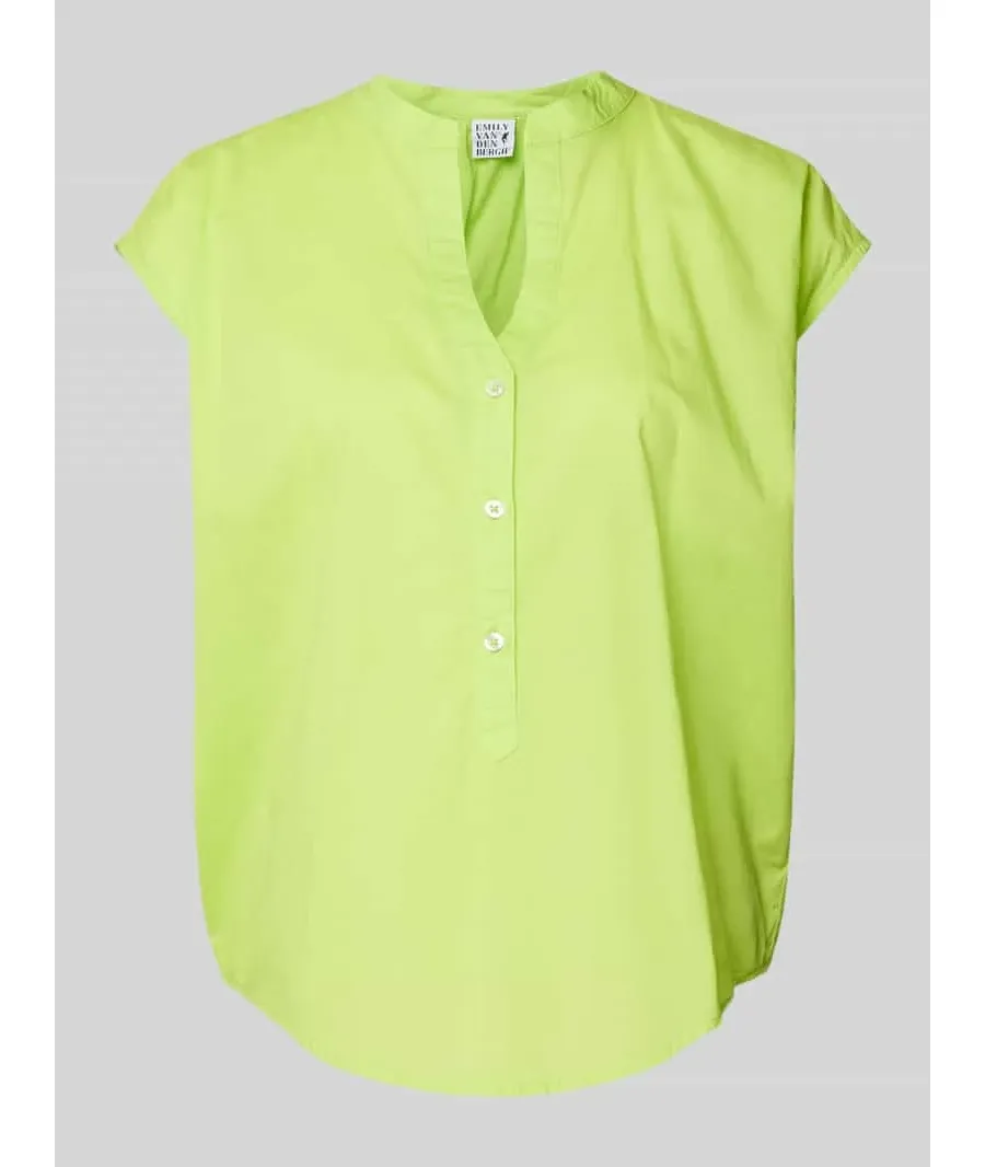 obrazek 1 Top bluzkowy o kroju straight fit z kołnierzem z lamówką