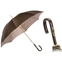 Picture Elegant brown women's umbrella with a beautiful handle - Pasotti