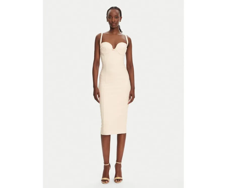 obrazek 1 Elisabetta Franchi Sukienka koktajlowa AB85052E2 193 Beżowy Regular Fit