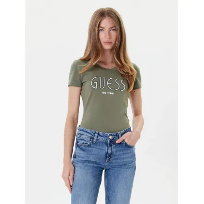 Zdjęcie Guess T-Shirt W5YI05 J1314 Khaki Regular Fit