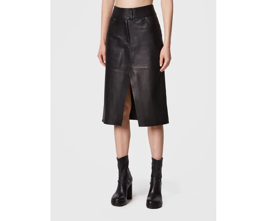 obrazek 1 Notes Du Nord Spódnica skórzana Emma 12806 Czarny Slim Fit