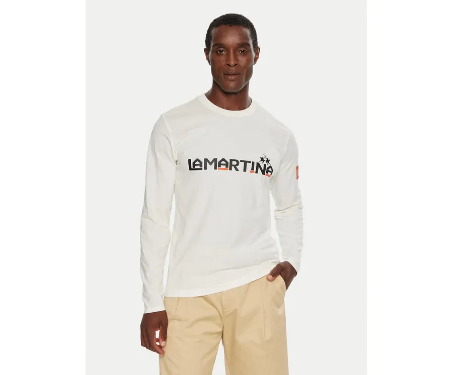 obrazek 1 La Martina Longsleeve ZMR008 JS206 Biały Regular Fit