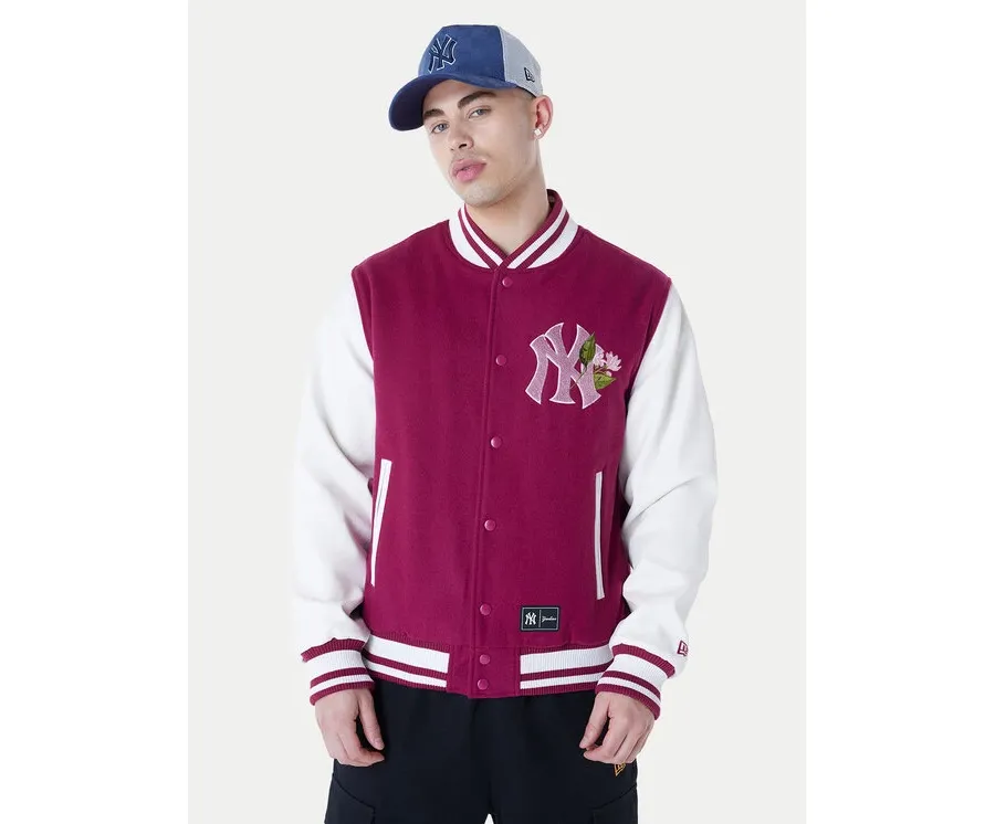 obrazek 1 New Era Kurtka bomber Yankees MLB Floral 60596333 Bordowy Regular Fit