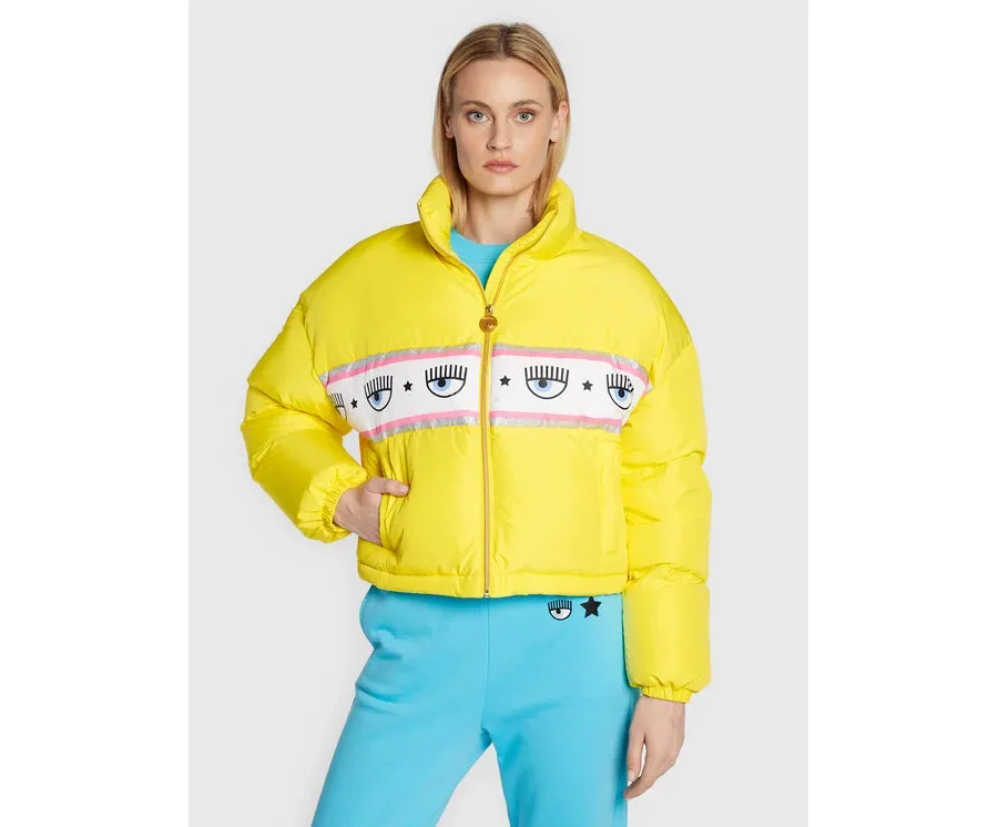 obrazek 1 Chiara Ferragni Kurtka puchowa 73CBUD03 Żółty Relaxed Fit