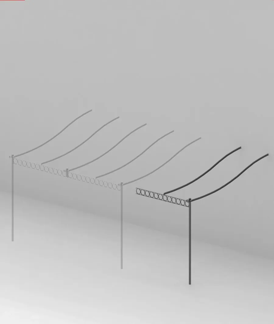 obrazek 1 Pojedyncze przyścienne przedłużenie pergoli Tibisco 186×393 cm bez zadaszenia do ogrodu