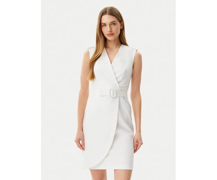 obrazek 1 ARTIGLI Sukienka koktajlowa ACAB000846 Écru Slim Fit