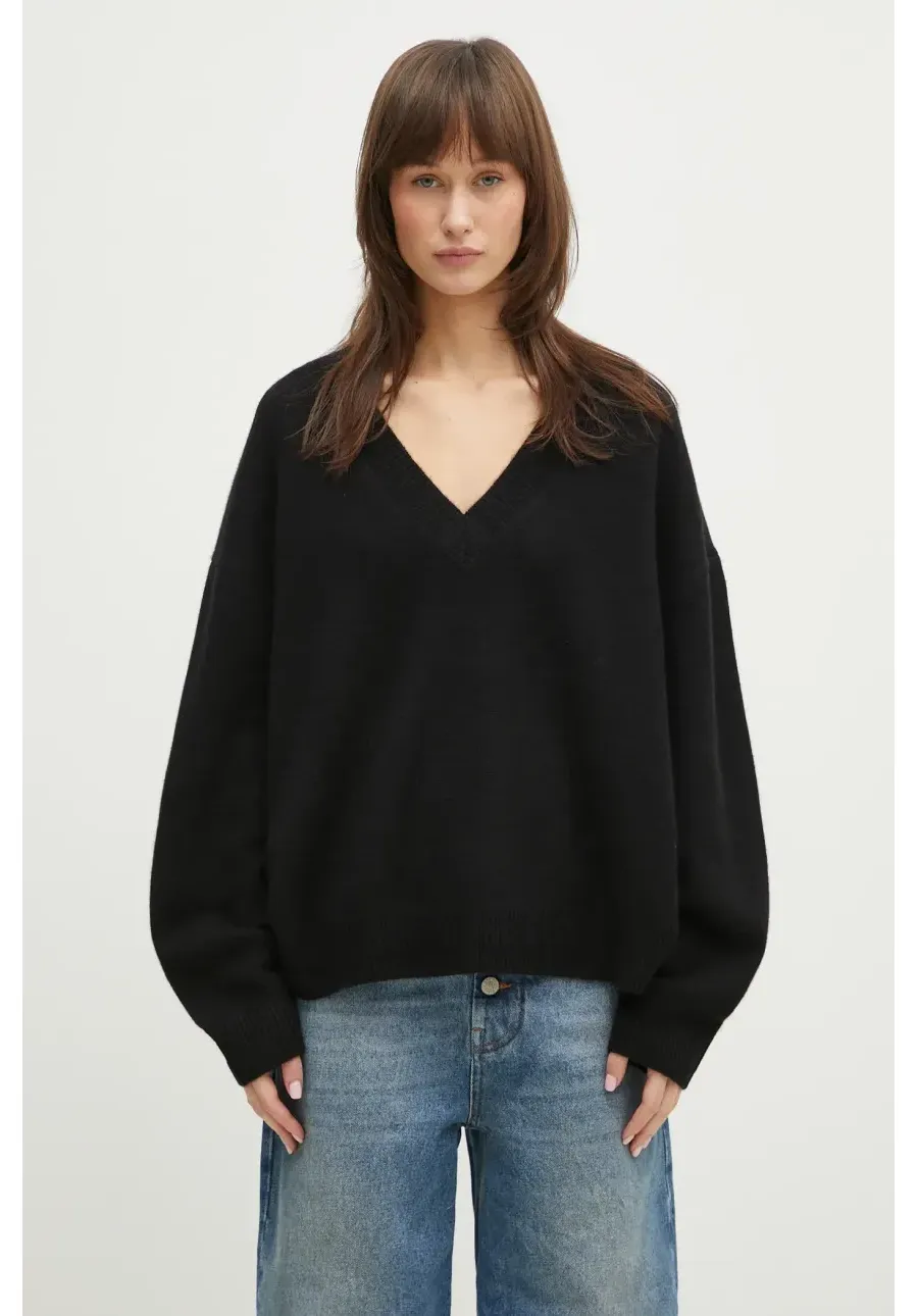 obrazek 1 Anine Bing sweter kaszmirowy Lee Sweater damski kolor czarny A.09.3280