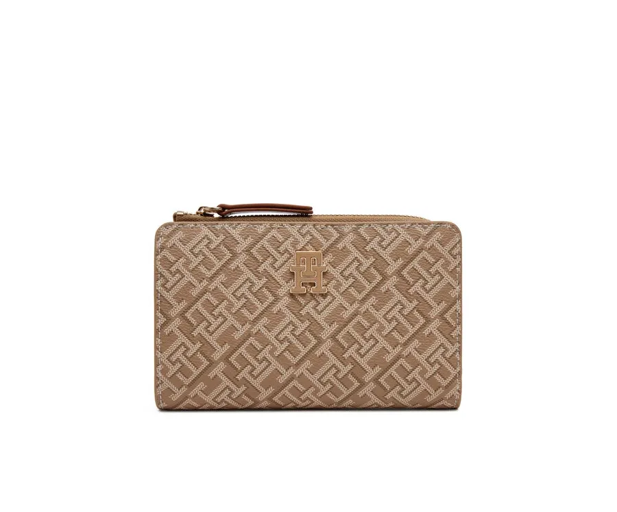 obrazek 1 Tommy Hilfiger Duży Portfel Damski Th Monoplay Leather Med 7 Wallet AW0AW17417 Brązowy