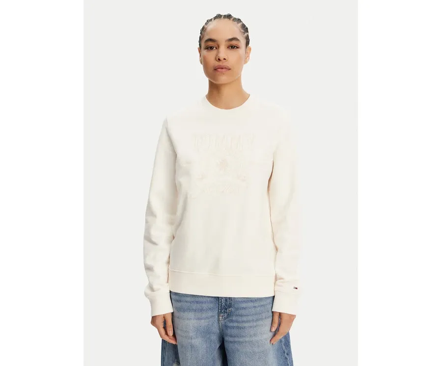obrazek 1 Tommy Jeans Bluza Tonal Crest DW0DW20637 Biały Regular Fit