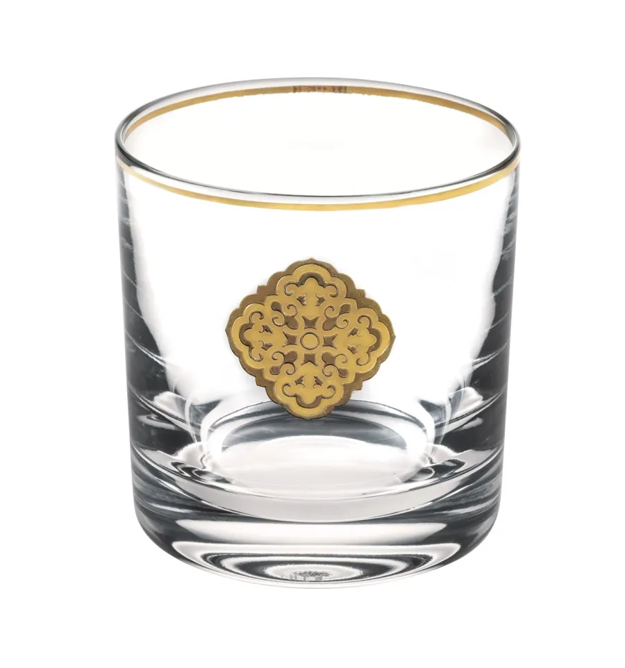 obrazek 3 Ekskluzywna karafka do whisky z dwoma szklankami old fashion w prezentowym opakowaniu ze złotymi elementami dekoracyjnymi - Vista Alegre