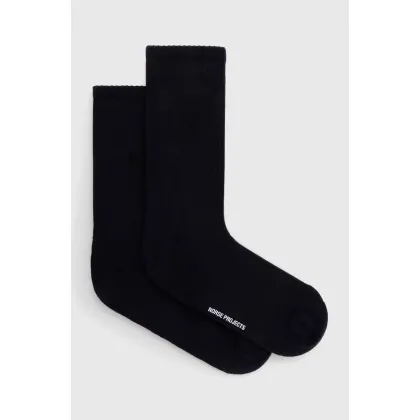 Zdjęcie Norse Projects skarpetki bawełniane 2-pack Bjarki N Logo Sport Sock - 2 Pack kolor granatowy N82-0065-7004