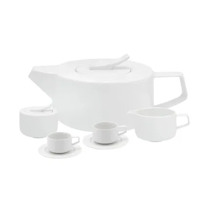 Zdjęcie Duży porcelanowy zestaw do herbaty z wyjątkowej kolekcji Silkroad White - Vista Alegre