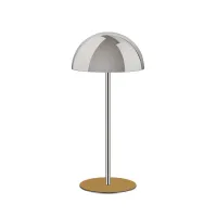 Picture Exclusive chrome hat rack with a mustard-colored base