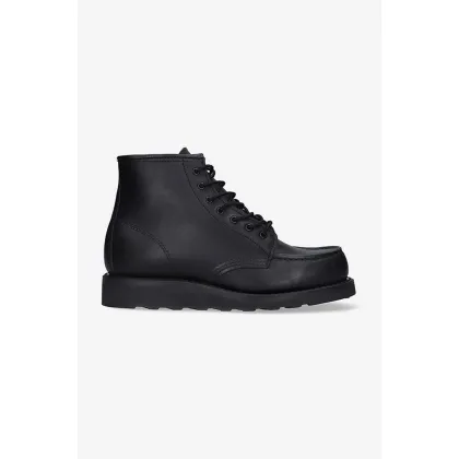 Zdjęcie Red Wing botki skórzane damskie kolor czarny na płaskim obcasie 3380.Leather-Black