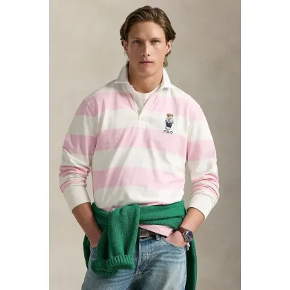 Zdjęcie Polo Ralph Lauren longsleeve bawełniany kolor różowy wzorzysty 710973144