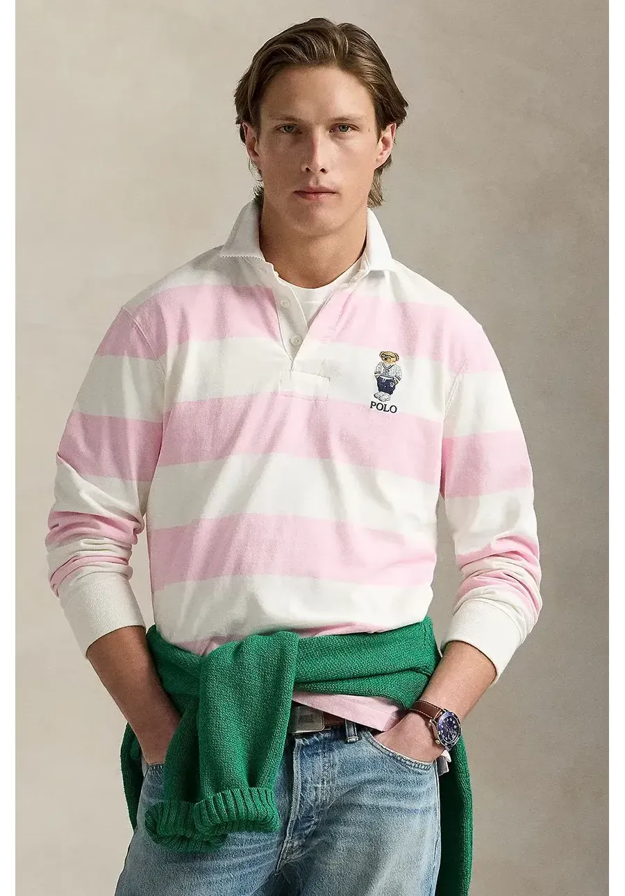 obrazek 1 Polo Ralph Lauren longsleeve bawełniany kolor różowy wzorzysty 710973144