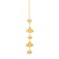 Picture Glamorous Necklace 18K Gold Plated Silver White Cubic Zircons Pink Nail Polish