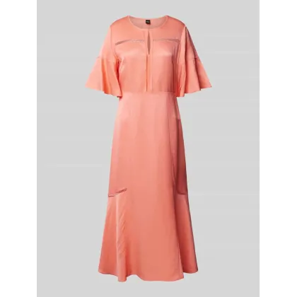 Zdjęcie Sukienka midi z mieszanki wiskozy i lnu z wycięciem w kształcie łezki