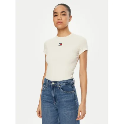Zdjęcie Tommy Jeans T-Shirt DW0DW20463 Beżowy Slim Fit