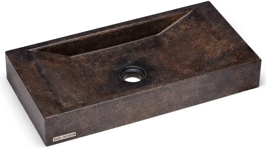 obrazek 1 Prestiżowa  umywalka 60 cm SIRIUS BASIC – DARK STONE, niebieski, ochra i czarny, lakier matowy