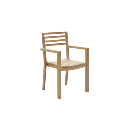 Zdjęcie Piękne minimalistyczne krzesło do ogrodu z drewna tekowego