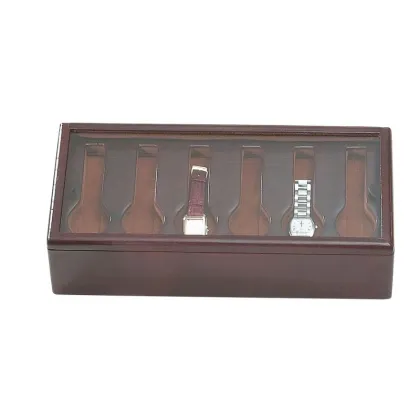 Zdjęcie Oryginalne dwupiętrowe pudełko na zegarki - szklane wieko