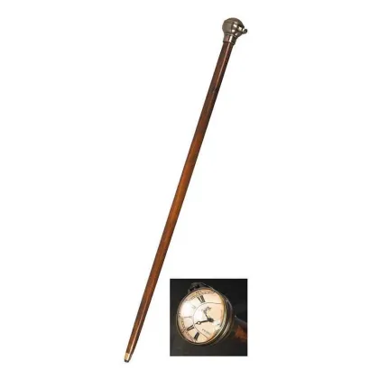 Picture A unique wooden walking stick with a watch - Authentic Models