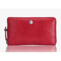 Picture Women's wallet made of natural, cherry-colored leather