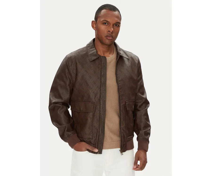 obrazek 1 Guess Kurtka z imitacji skóry M5YL01 WGUC0 Brązowy Regular Fit