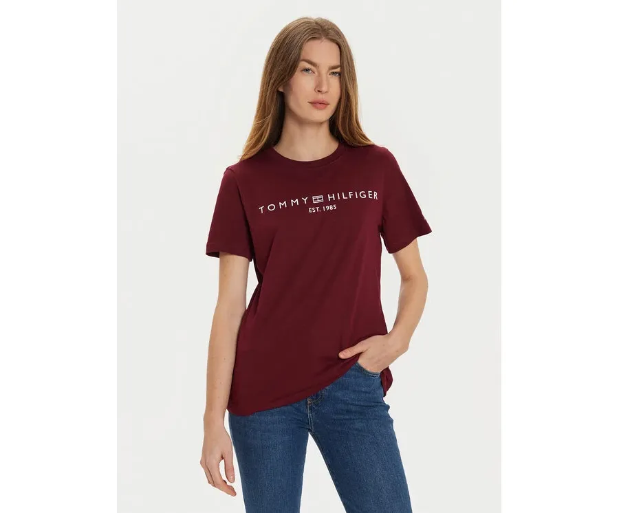 obrazek 1 Tommy Hilfiger T-Shirt WW0WW40276 Bordowy Regular Fit